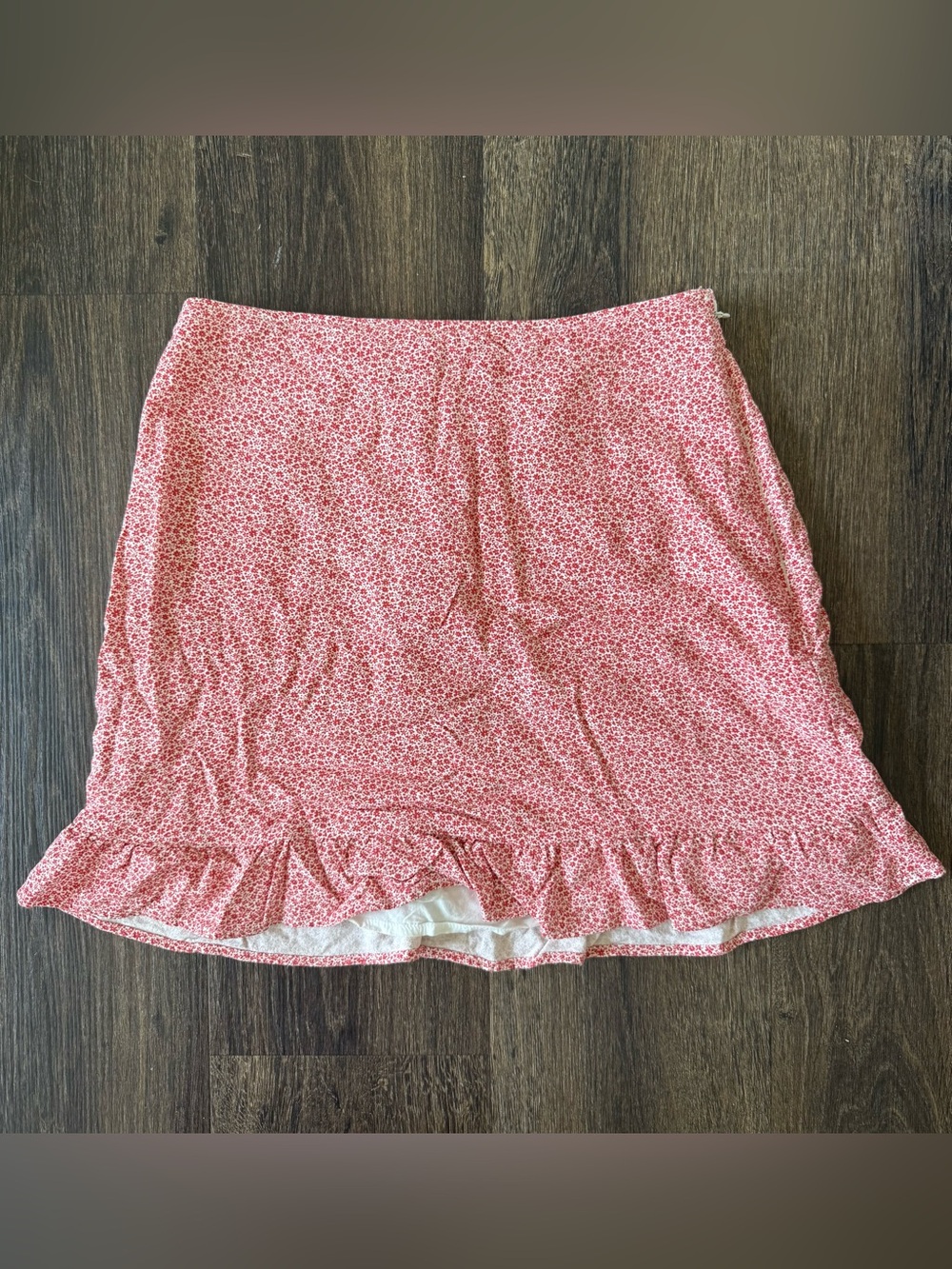 Abercrombie & Fitch Pink Micro-Print Ruffle Mini Skirt